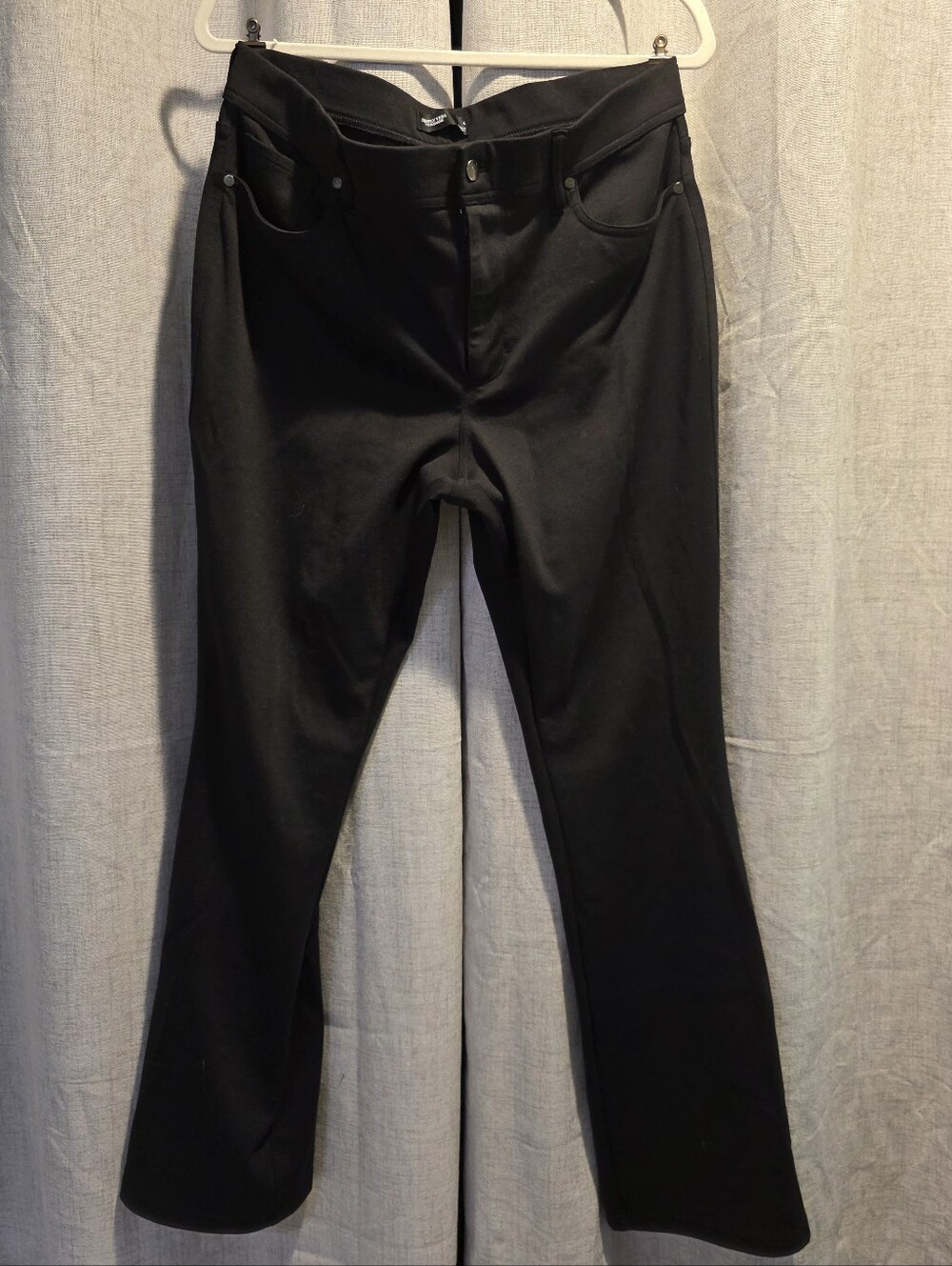 Womens Black Stretch Boot-Leg Pants